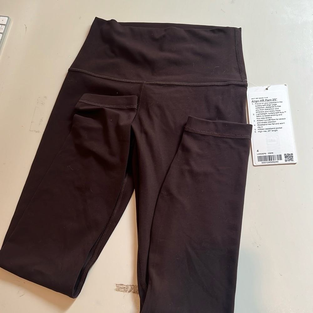Lululemon align high rise pant 25” brown size 4